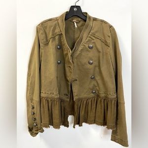 Free People Peplum Button Up Jacket